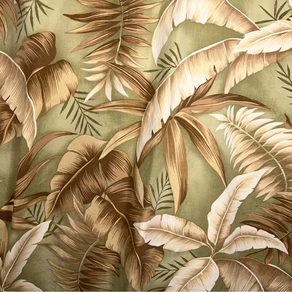 Vintage Medium Pierre Cardin Hawaiian Short Beige Olive Tropical Print Mens - Picture 6 of 14